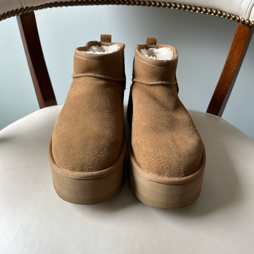 UGG brown suede Ultra Mini platform boots - Picture 2 of 7